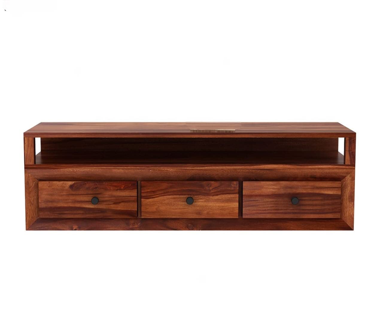 Solid Sheesham Wood TV Unit for Living Room - Natural Finish | TVC-05