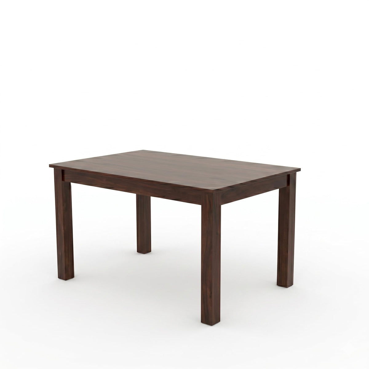 Poster Solid Sheesham Wood 4 Seater Dining Table Set with Bench - Walnut Finish