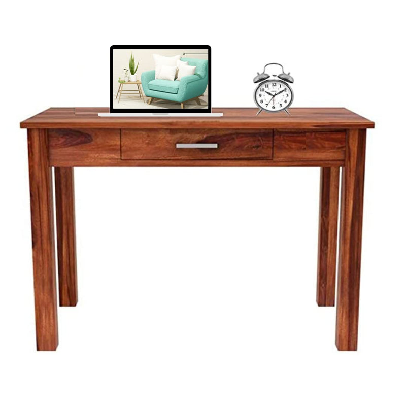 Big Drawer Solid Sheesham Wood Study Table - Natural Finish