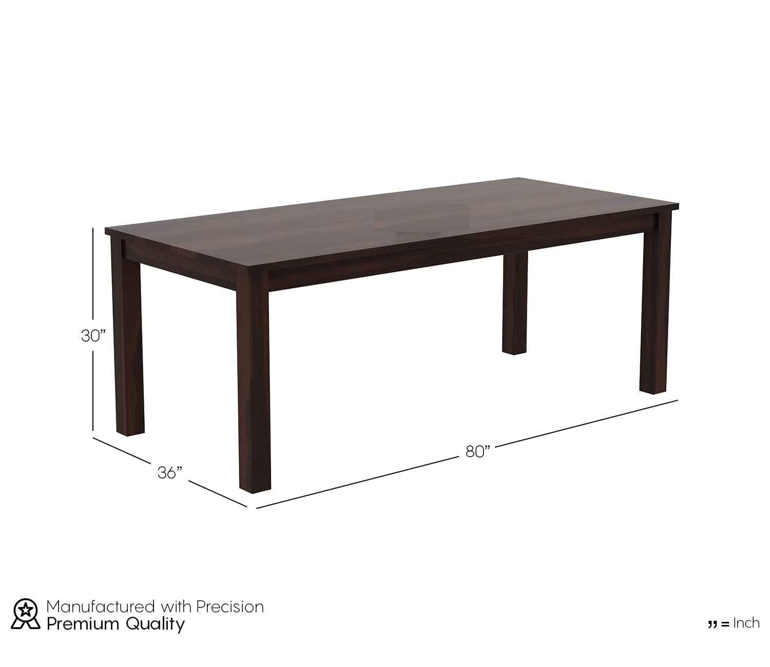 Capsule Sheesham Wood 8 Seater Dining Set - Walnut Finish