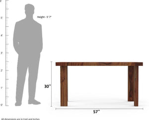 Capsule 6 Seater Sheesham Wood Dining Table Set - Natural Finish