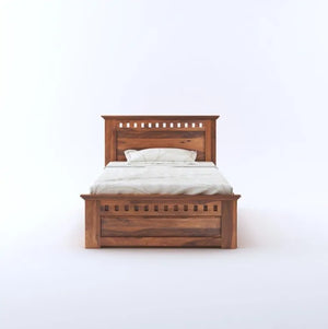 Kuber Sheesham Wood Single Bed With Box Storage Finish - Honey