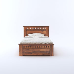 Sheesham Wood Single Bed Furniture With Box Storage for Bedroom Honey Teak Finish