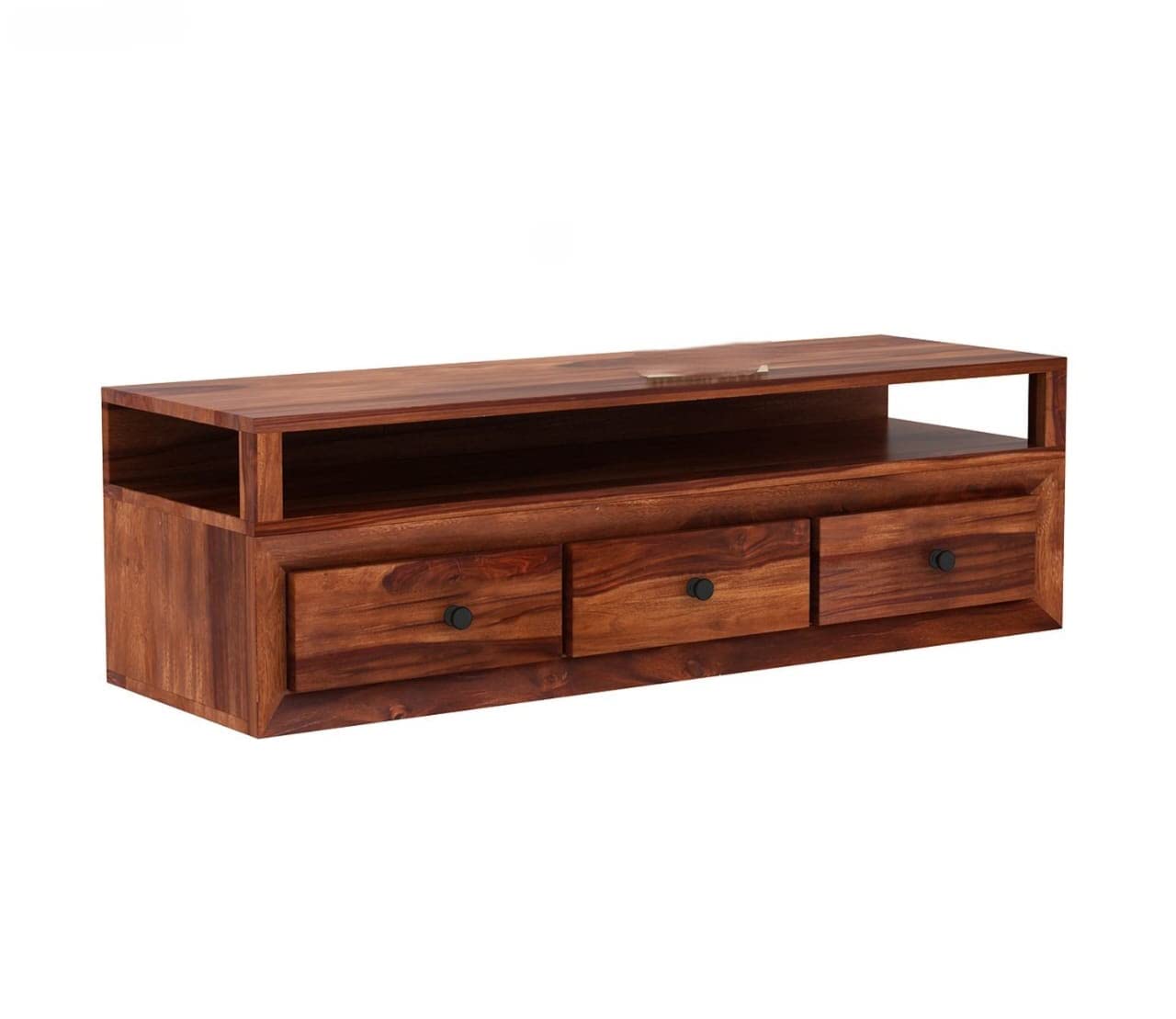 Solid Sheesham Wood TV Unit for Living Room - Natural Finish | TVC-05
