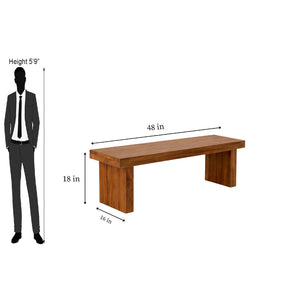 Wooden Dining Table Set 6 Seater 1 Bench with Cushion Chair Finish - Honey