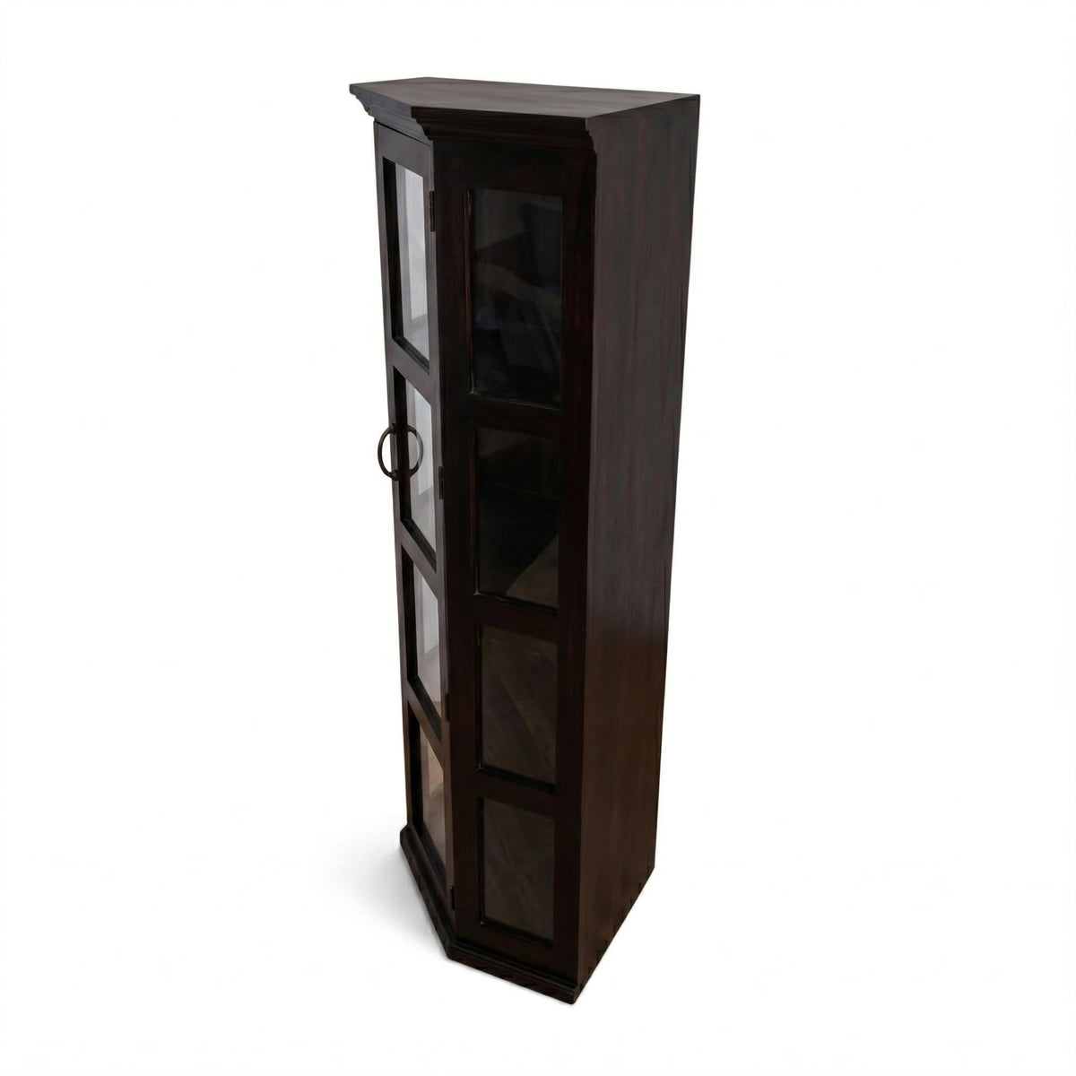 Astro Solid Sheesham Wood Book Shelf for Home Library in walnut finish - close-up of the walnut finish and wood grain