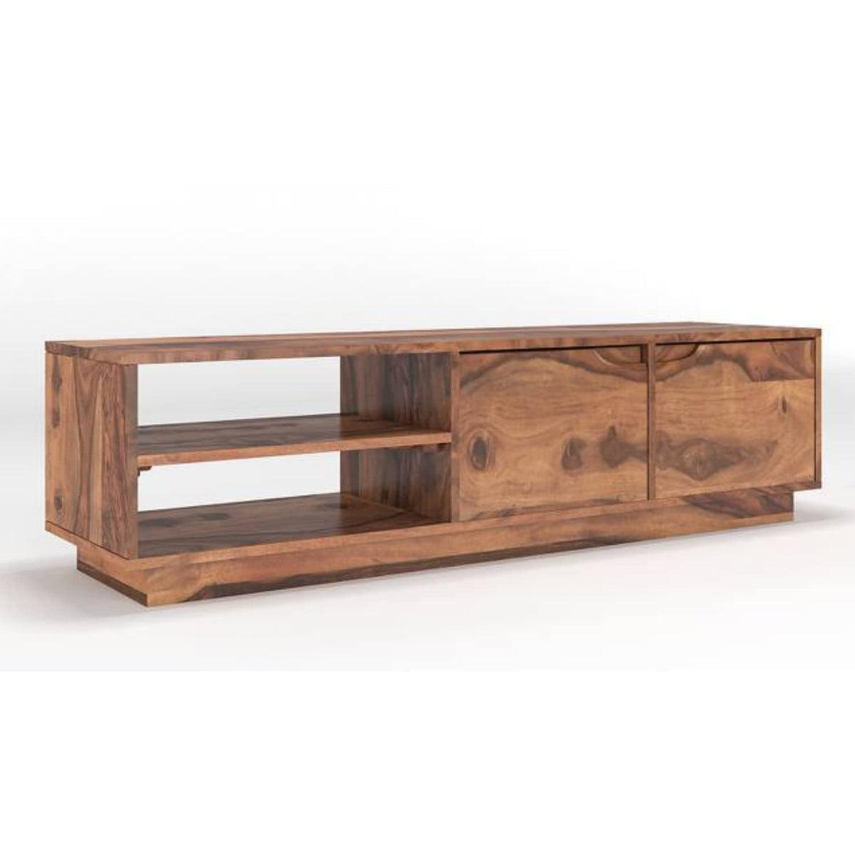 Zephyrus Solid Sheesham Wood TV Unit for Living Room - styled in a living room