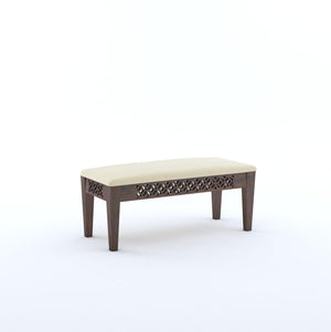 CNC Wooden Dining Table 6 Seater Dining Table Set with 4 Chairs & 1 Bench Walnut Finish