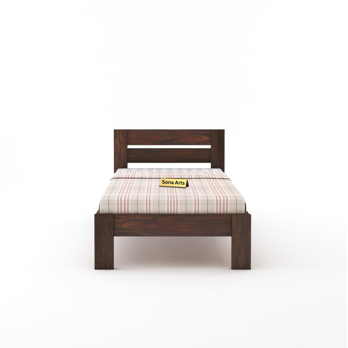 Eros Solid Sheesham Wood Single Size Bed without Storage in walnut finish - alternate view