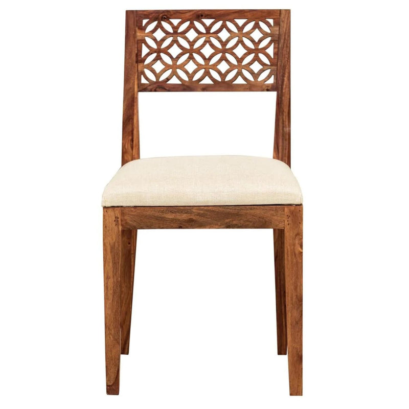 CNC Sheesham Wood 6 Seater Dining Table Set - Natural