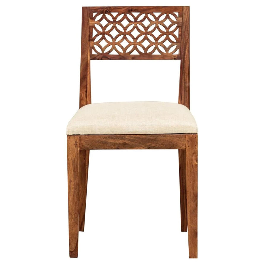 CNC Sheesham Wood 6 Seater Dining Table Set - Natural