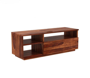EET Solid Sheesham Wood TV Unit for Living Room - Natural Finish | TVC-02