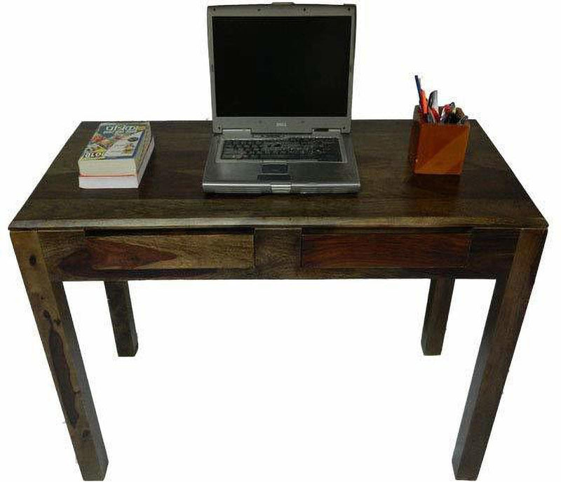 Normal 2-Drawer Solid Sheesham Wood Study Table - Walnut Finish