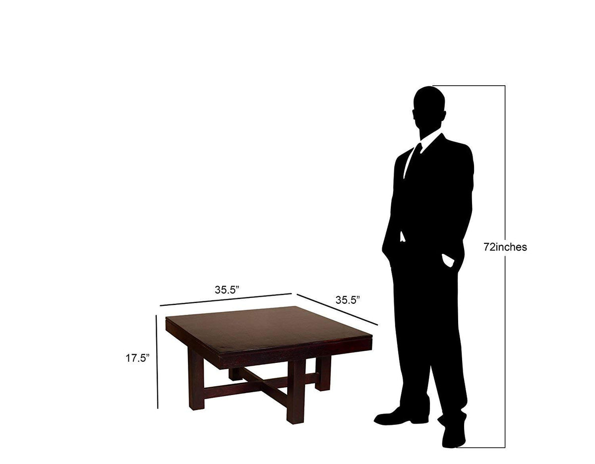 RK-CT4S-16 Solid Sheesham Wood Coffee Table - corner angle view