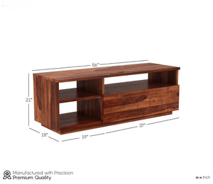 EET Solid Sheesham Wood TV Unit for Living Room - Natural Finish | TVC-02