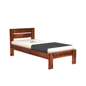 Sheesham Wood Single Bed Without Storage for Bedroom Wood Single Size Cot Honey Finish