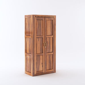 Kuber King Size Bed With Box Storage, Wardrobe & Two Bedside Tables - Natural Finish