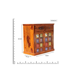 Tile Wooden Sideboard Tv Cabinet for Living Room Finish - honey