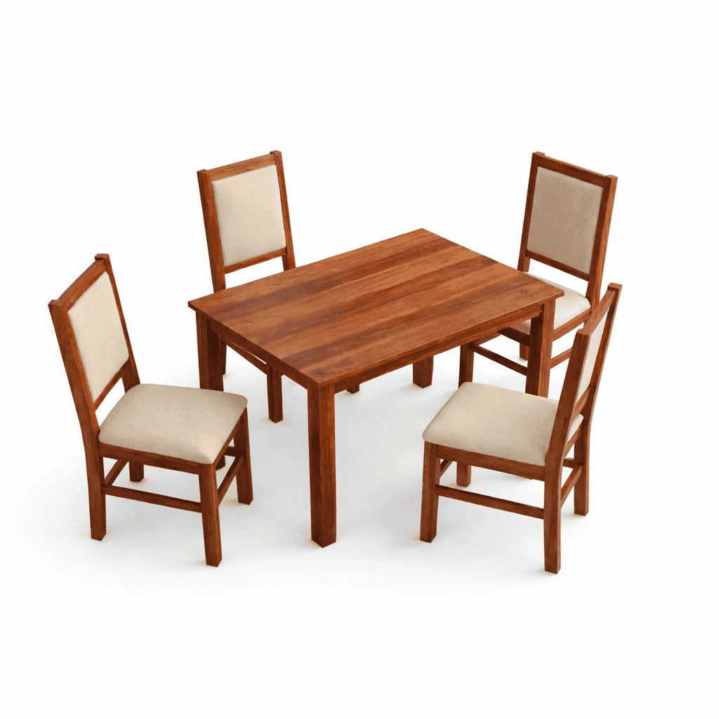 Cresta Solid Sheesham Wood Dining Table Set of 4