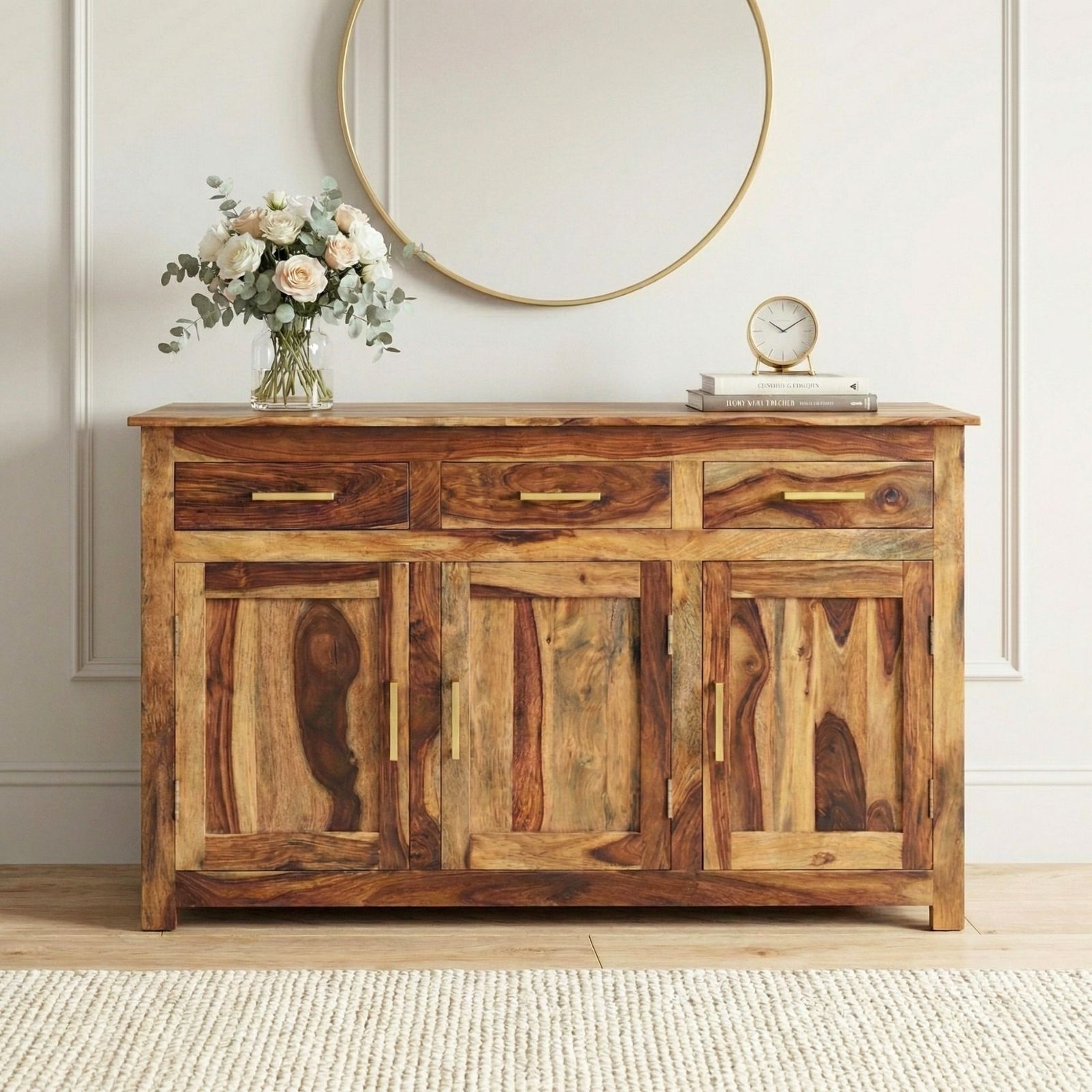 VIP Wooden Sideboard TV Cabinet for Living Room - Natural Finish