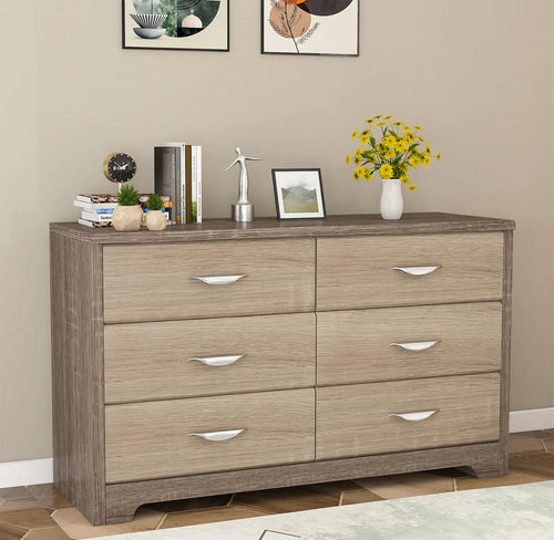 6-Drawer Chest of Drawers in Sonoma Oak Finish | Engineered Wood Chest with Modern Design