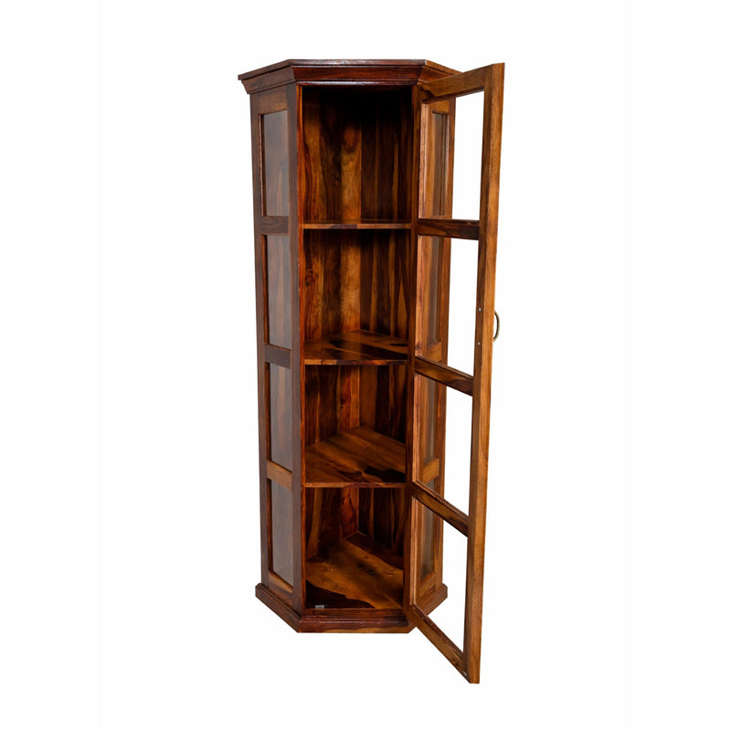 Astro Book Shelf Solid Sheesham Wood Crockery Cabinet - Natural Finish
