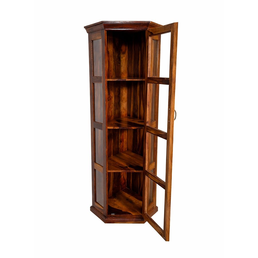 Astro Book Shelf Solid Sheesham Wood Crockery Cabinet - Natural Finish