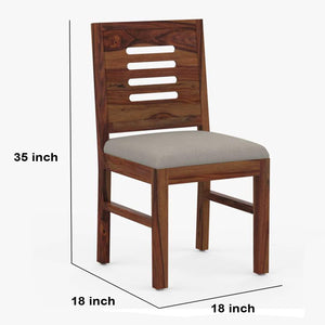Capsule Sheesham Wood Dining Table 4 Seater Set - Natural Finish