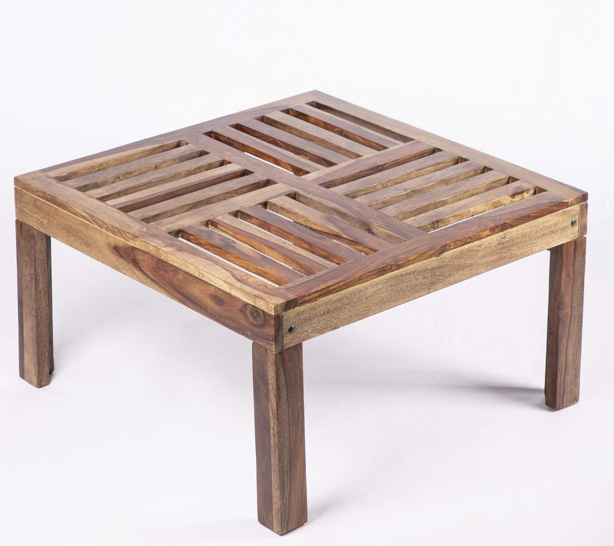 RK--16 Solid Sheesham Wood Coffee Table - close-up of the natural finish and wood grain
