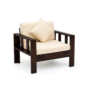 Natraj 5 Seater Solid Sheesham Wood Sofa Set for Living Room - Walnut Finish