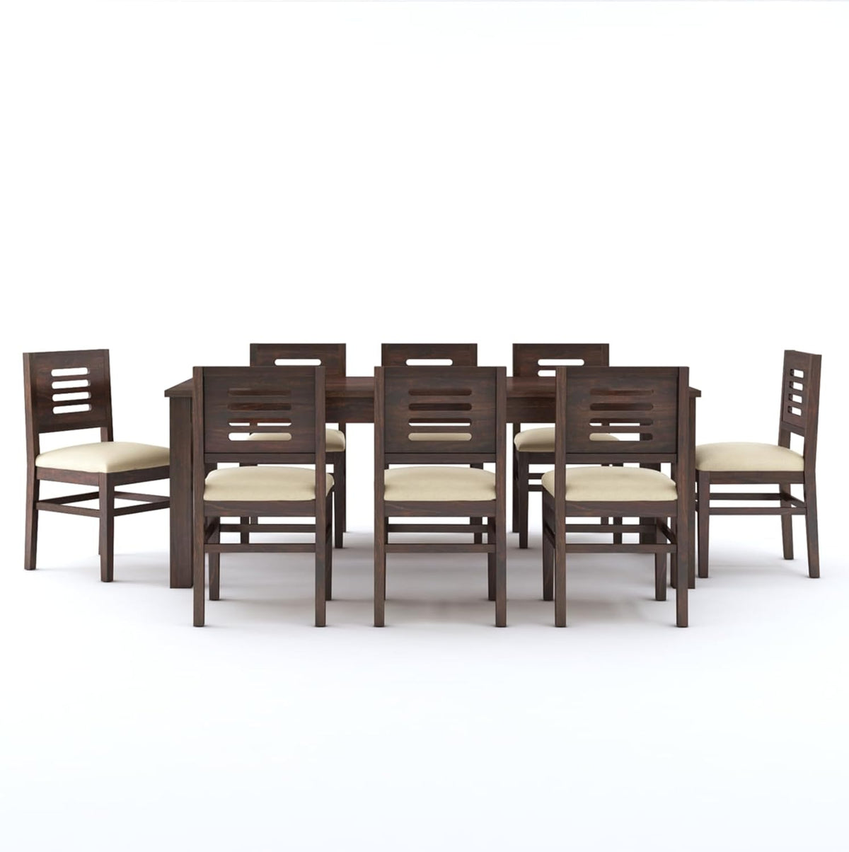Capsule Sheesham Wood 8 Seater Dining Set - Walnut Finish