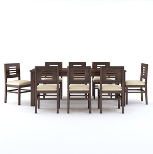 Capsule Sheesham Wood 8 Seater Dining Set - Walnut Finish