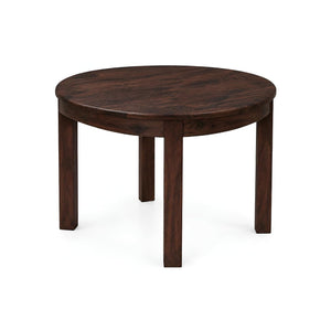 Cero Sheesham Wood Round 4 Seater Dining Table Set - Walnut Finish