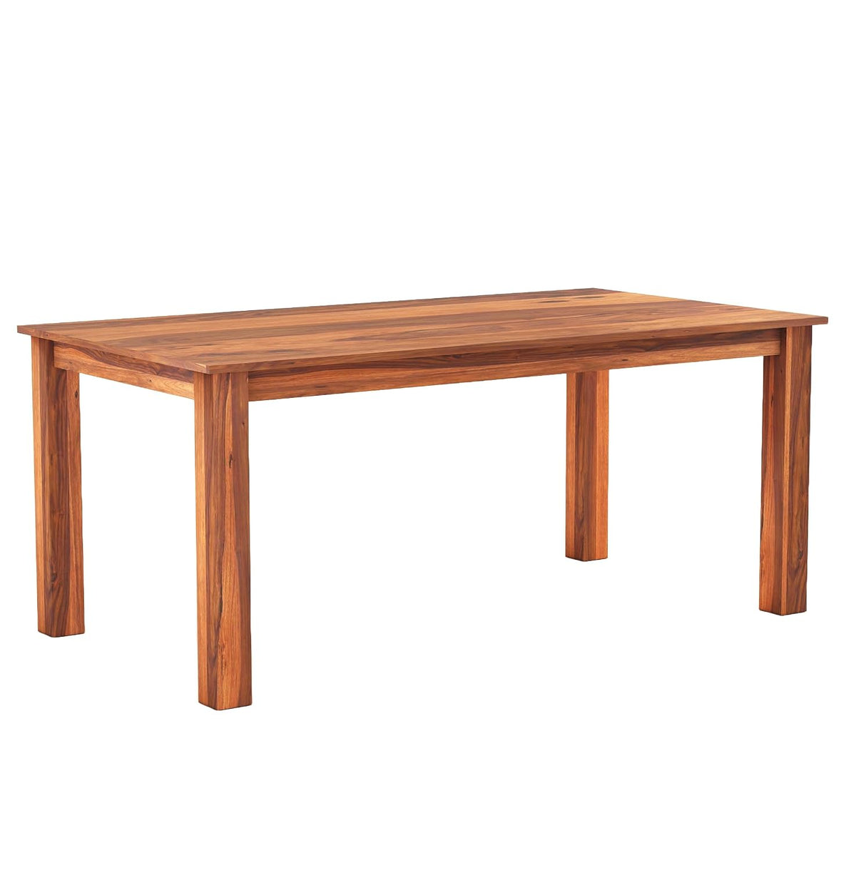 Luxe Solid Sheesham Wood 6 Seater Dining Table Set - Natural Finish