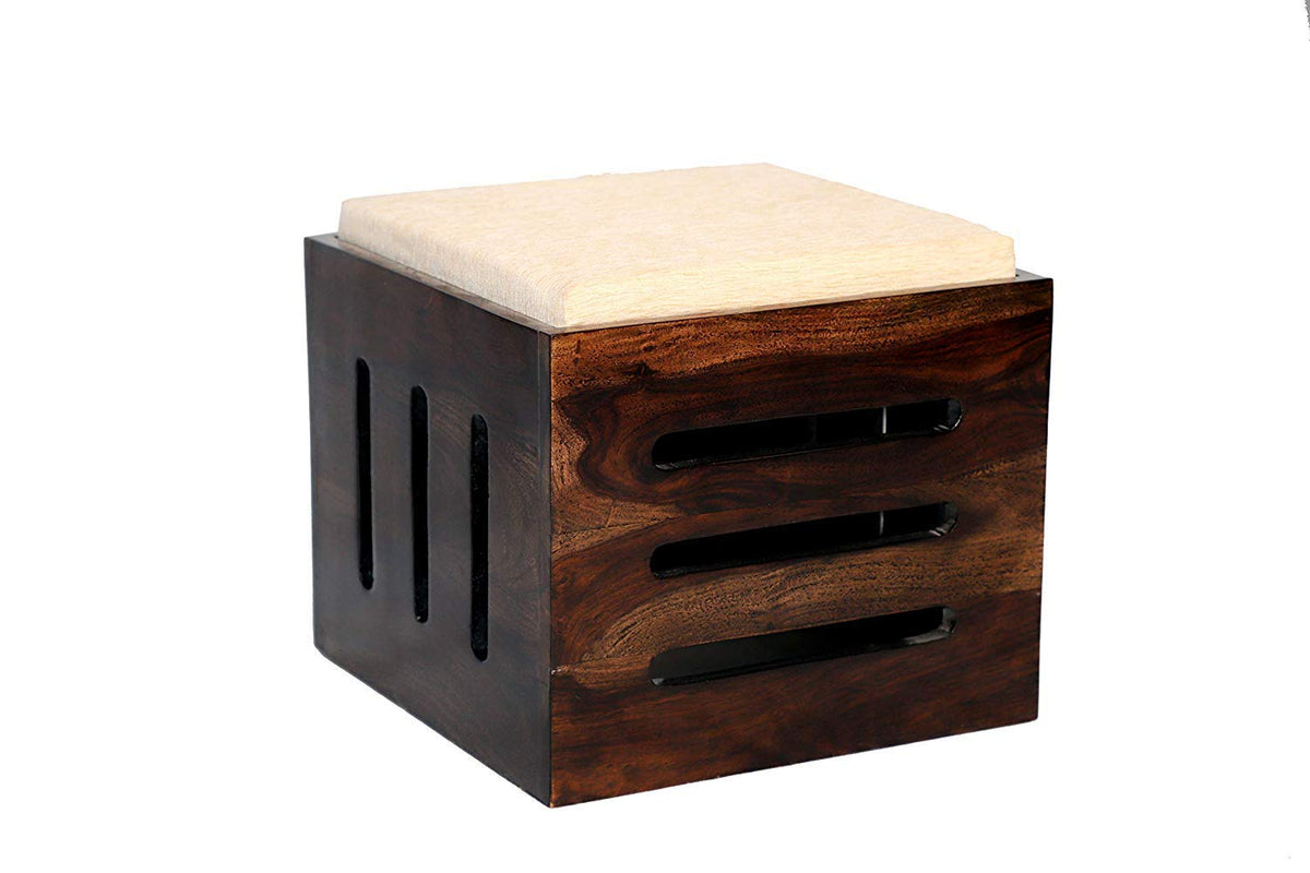 Japani Capsule Cushion Solid Sheesham Wood Coffee Table in walnut finish - alternate view