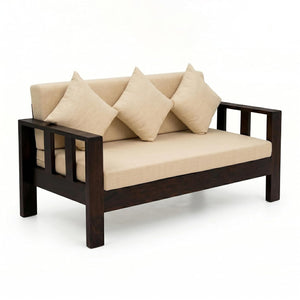 Natraj 5 Seater Solid Sheesham Wood Sofa Set for Living Room - Walnut Finish