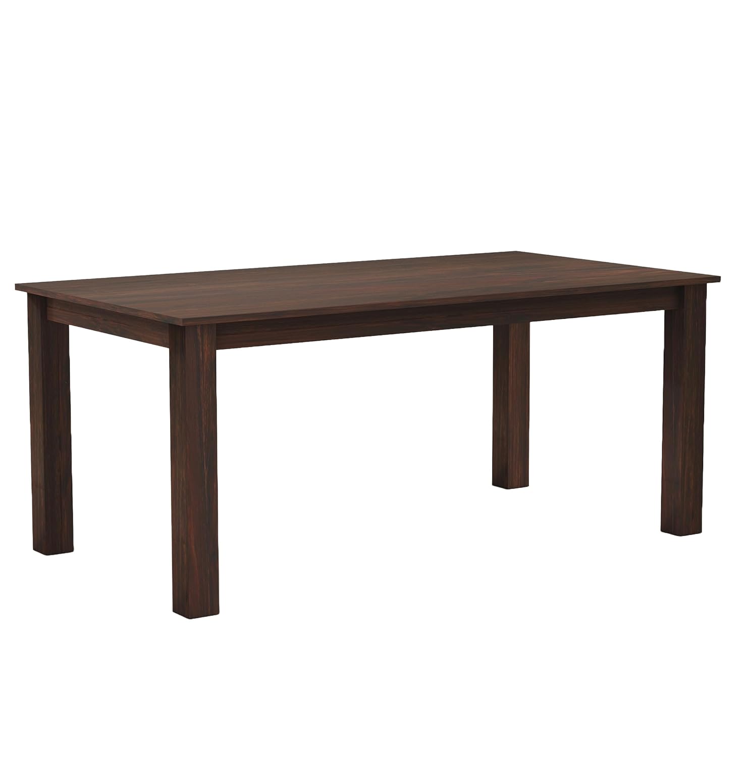 Luxe Solid Wood dining Table Set 6 Seater with Cushion Chair - Walnut Finish