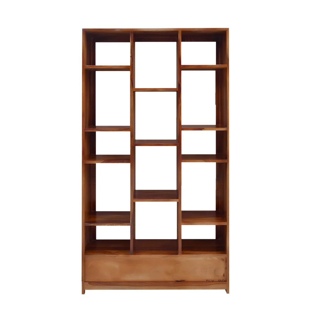 SAC-Zigzag Solid Sheesham Wood Book Shelf for Home Library - open shelf detail