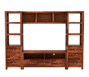 Solid Sheesham Wood TV Unit for Living Room - Natural Finish | TVC-09
