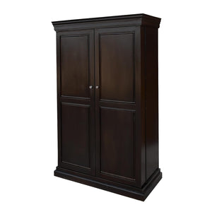 Miller Wooden Bar Cabinet with Wine Glass Storage for Living Room - Walnut Finish