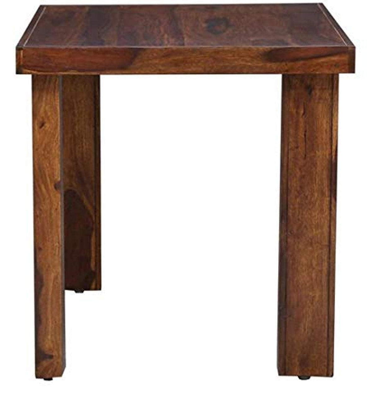Capsule Hollow Cushion Sheesham Wood 2 Seater Dining Set in natural finish - close-up of the natural finish and wood grain