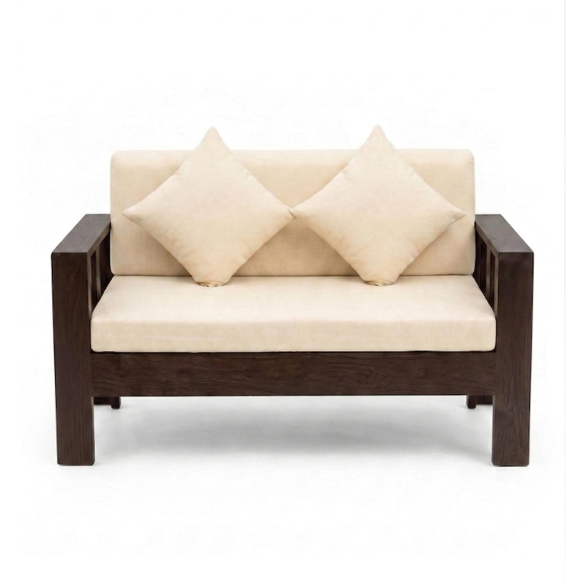 Natraj 2 Seater Solid Sheesham Wood Sofa Set for Living Room in walnut finish - alternate view