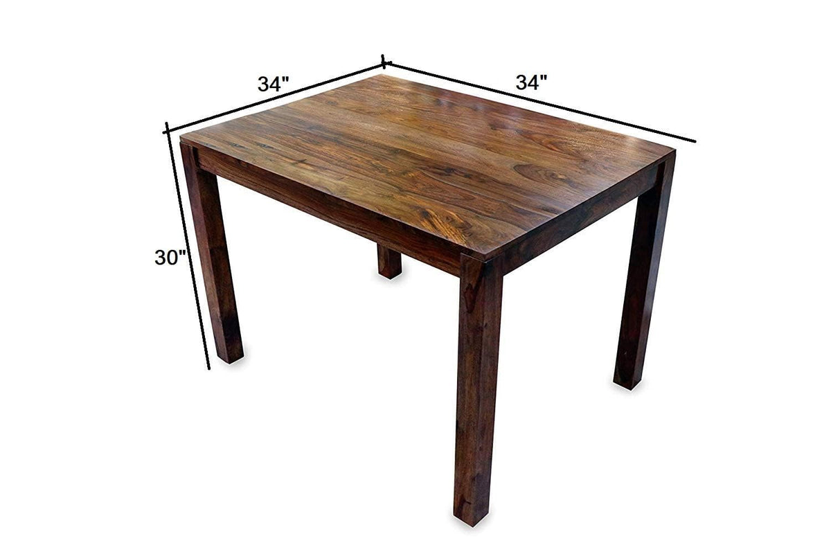 Capsule 3 x 3 Cushion Gray Dark Solid Sheesham Wood 4 Seater Dining Table Set in natural finish - dining chair detail