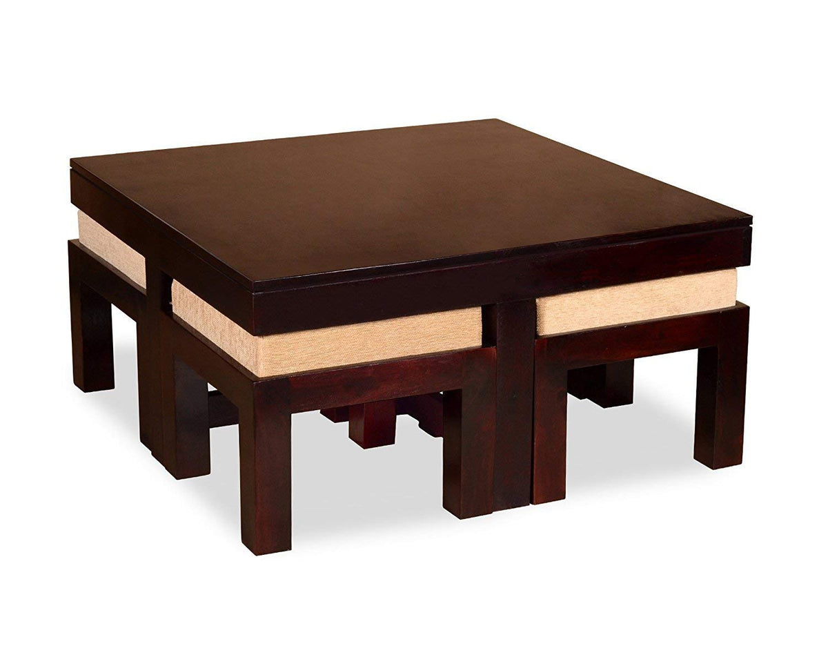 RK-CT4S-16 Solid Sheesham Wood Coffee Table - close-up of the natural finish and wood grain