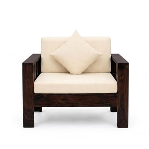 Natraj Solid Sheesham Wood Sofa | Single Seater Sofa with Cushion Seat