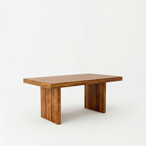 Wooden Dining Table Set 6 Seater 1 Bench with Cushion Chair Finish - Honey