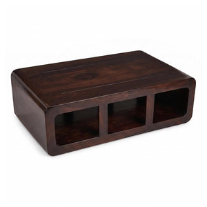 CCT Solid Sheesham Wood Coffee Table - Walnut Finish