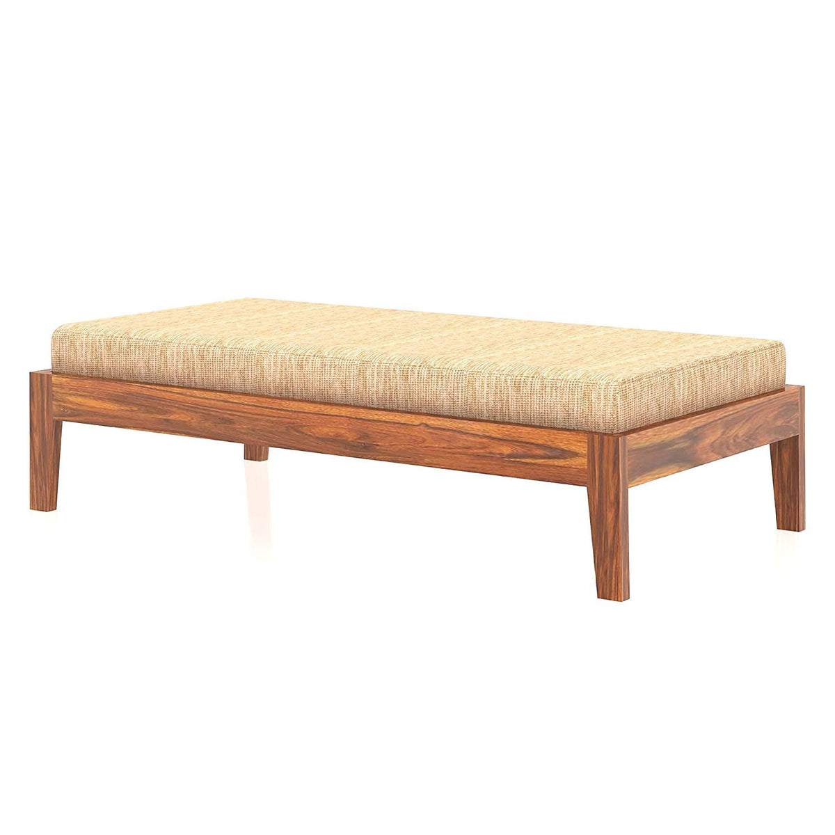 Taper Paya Solid Sheesham Wood Single Size Bed without Storage in natural finish