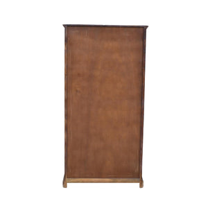 Vista Solid Wood Bookshelf With Glass Door Office & Living Room - Natural Finish