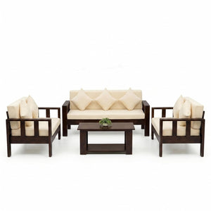 Natraj Solid Sheesham Wood 7 Seater Sofa Set with Coffee Table